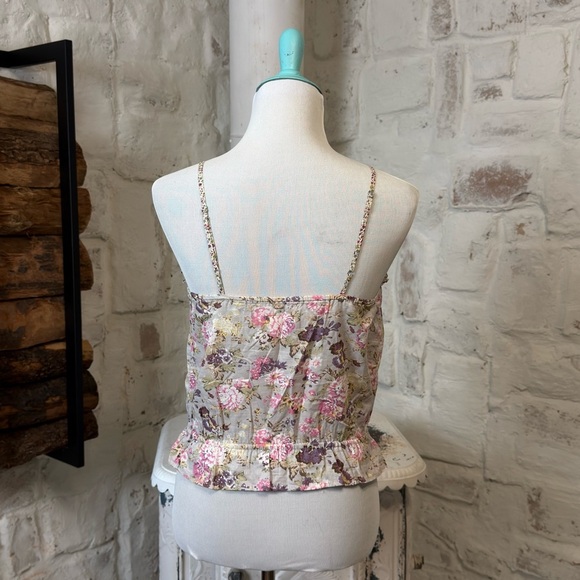 Xhilaration Floral Print Camisole with Ruffle Trim - Picture 2 of 7